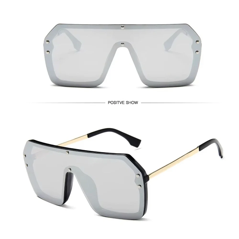 Eye Wear Sunglasses UV400 Protection Silver‎ Mirror Lens Cover Face Sun Shades